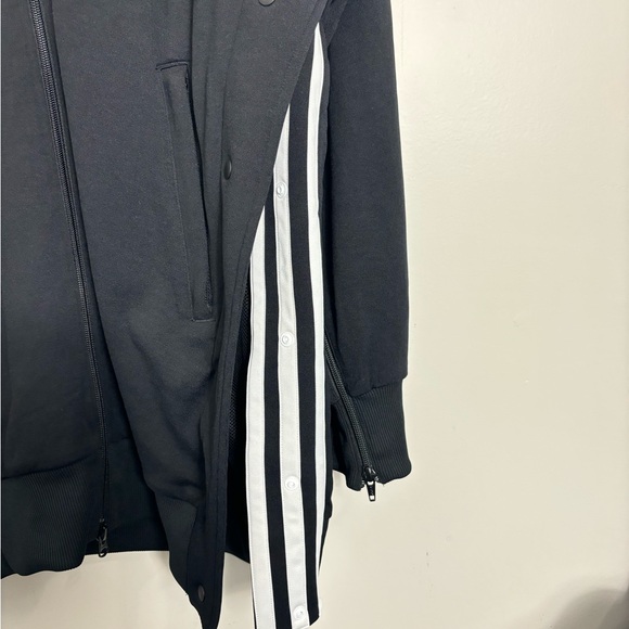 Adidas Y-3 Yohji Yamamoto Jacket Mens Large Black Trench Coat Snap Track Zip - Picture 10 of 16